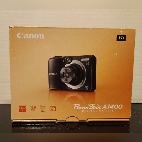 Canon PowerShot A1400 16MP Digital Camera Black With 8GB SD Card